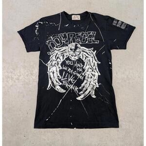 Dom Rebel WE'RE GONNA LIVE FOREVER distressed t-shirt